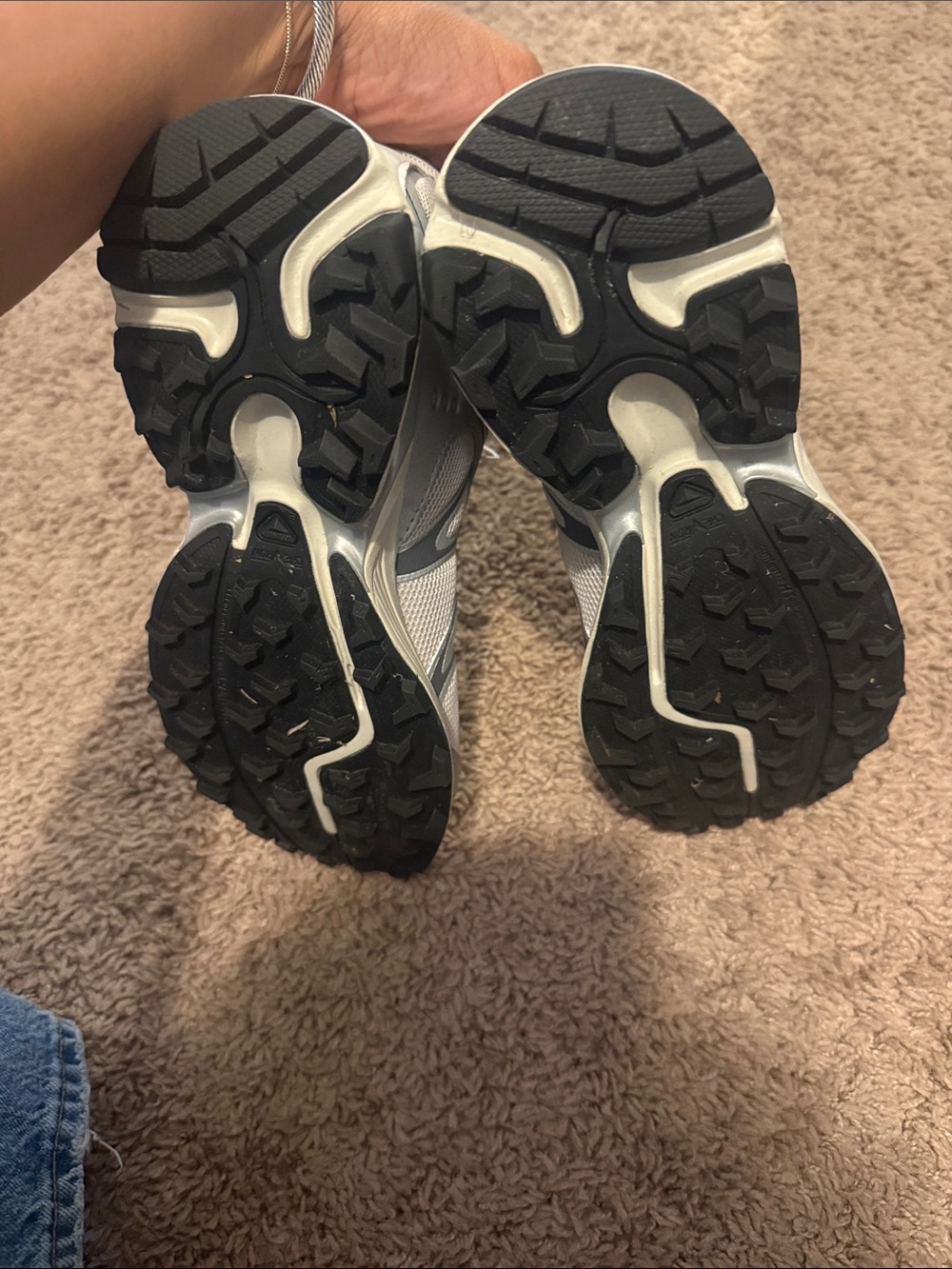Salomon Light Gray and Silver Mesh Athletic Trainers - Picture 4 of 4